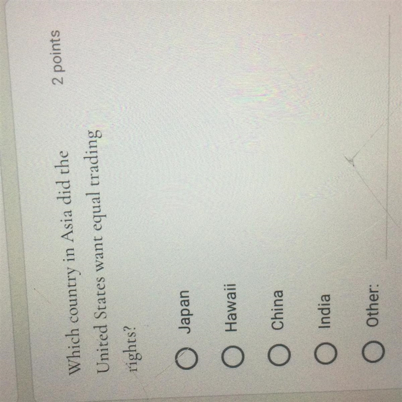 Which country in Asia did the United States want equal trading rights?-example-1