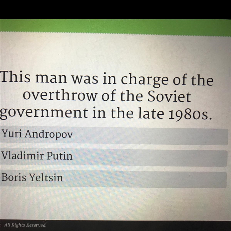 This man was in charge of the overthrow of the Soviet government in the late 1980s-example-1