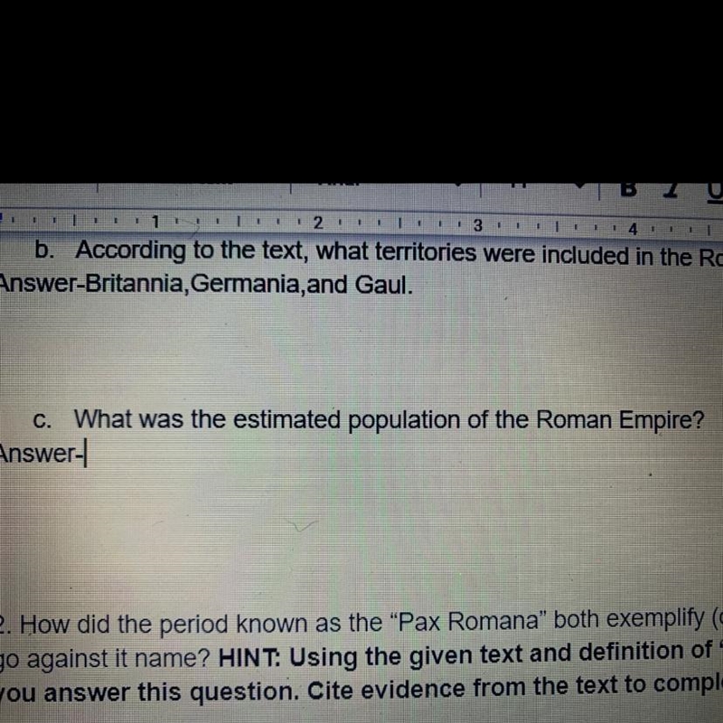 What was the estimated population of the Roman Empire?-example-1