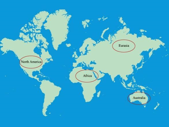 Select the correct location on the image. Which region on the map was settled by the-example-1