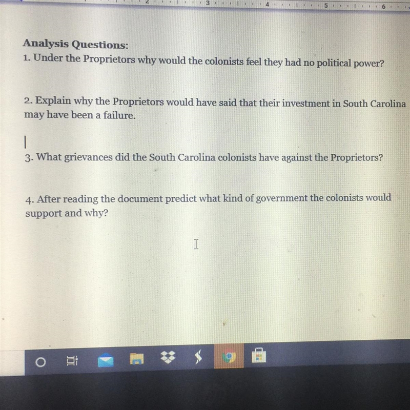 Under the Proprietors why would the colonists feel they had no political power?-example-1