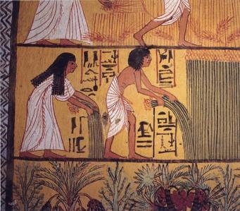 How could historians use this painting to study ancient Egypt? Choose three answers-example-1