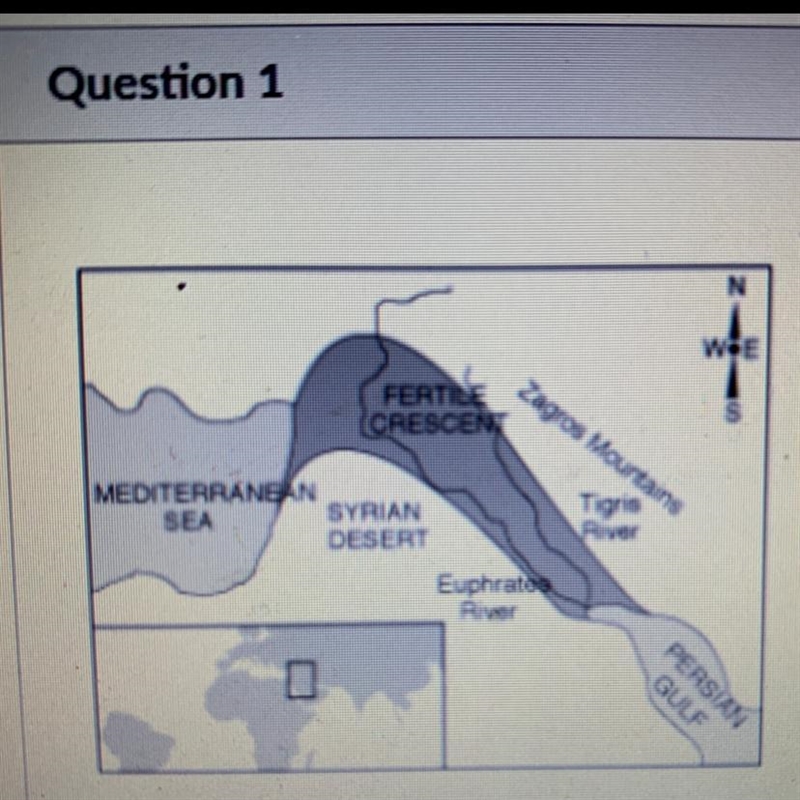 Based on the map above, what geographical feature can you clearly identify? A. The-example-1