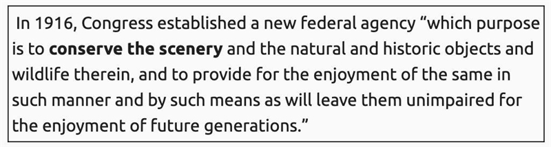 To which agency does this excerpt refer? a) National Park Service b) The National-example-1