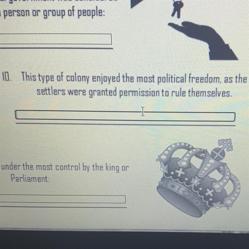 What type of colony enjoyed the most political freedom, as the settlers were granted-example-1