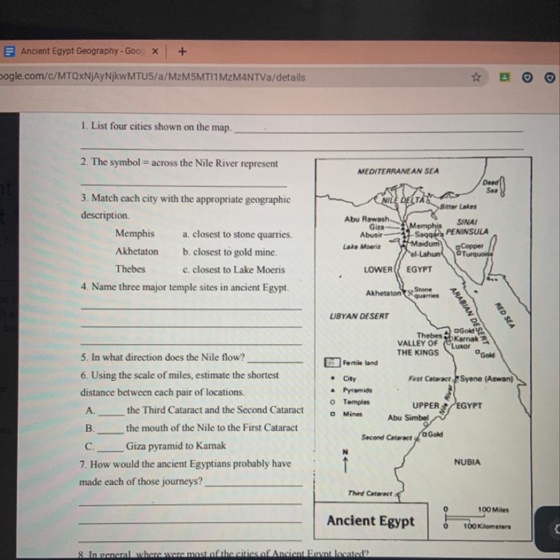 List four cites shown on the map-example-1