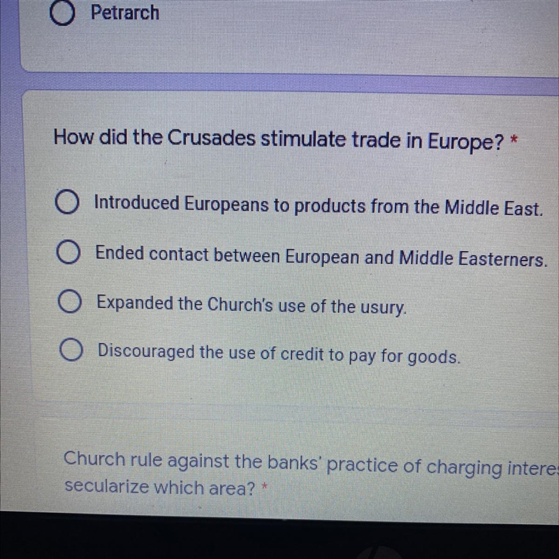 How did the crusades stimulate trade in Europe?-example-1