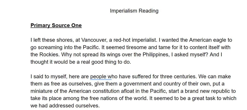 What is the author’s opinion on imperialism in the first passage? What text evidence-example-1