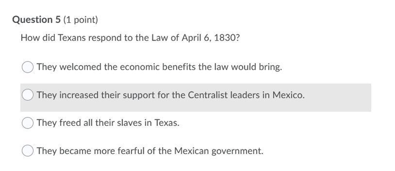 How did settlers in Texas react to the law of April 6 , 1830-example-1