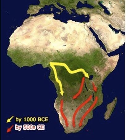 One impact of the Bantu migrations shown above during the post-Classical time period-example-1