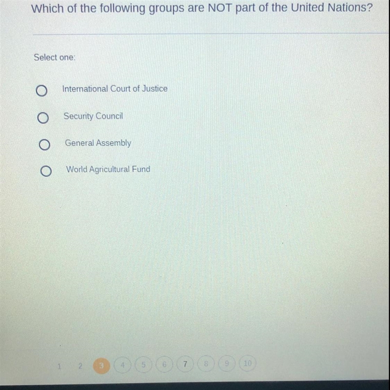 Which of the following groups are not part of the united nations?-example-1