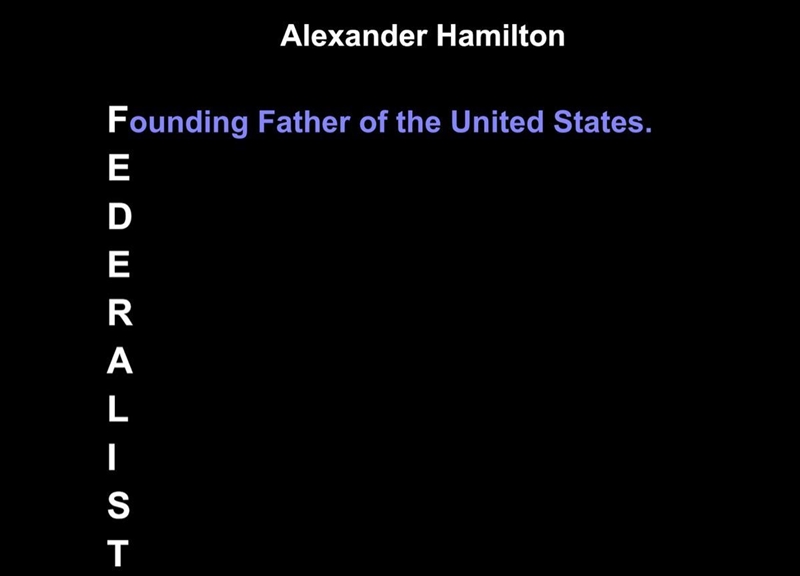 Write something about Hamilton in each letter. Please, help me.-example-1