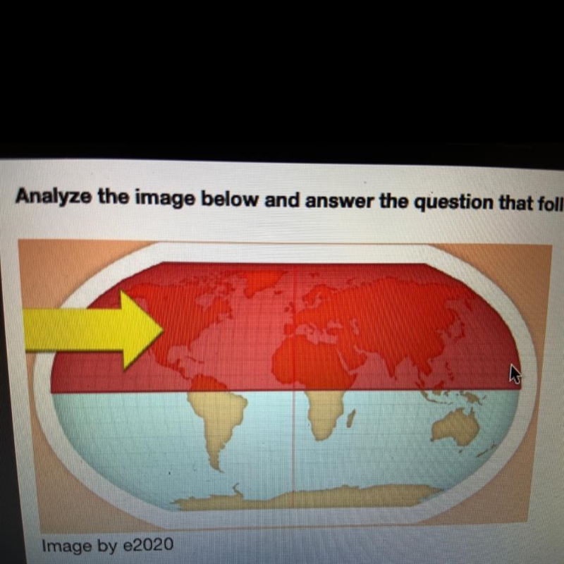 On the world map above which hemisphere is highlighted A. Southern Hemisphere B. Western-example-1