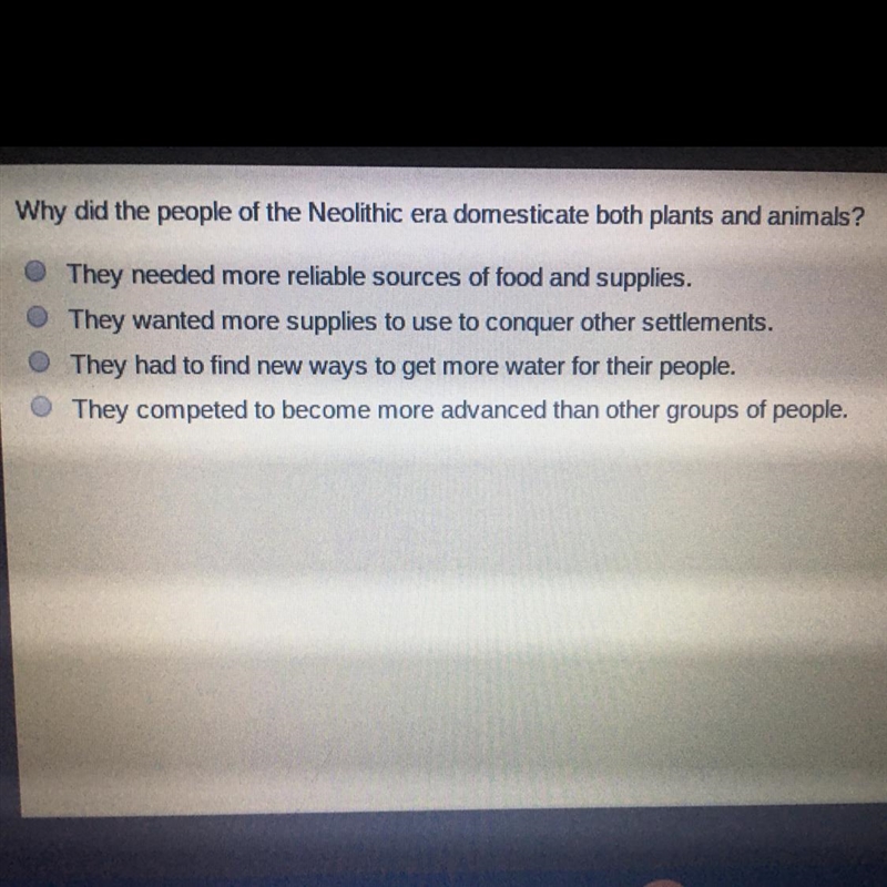 Why did the people of the Neolithic era domesticate both plants and animals?-example-1