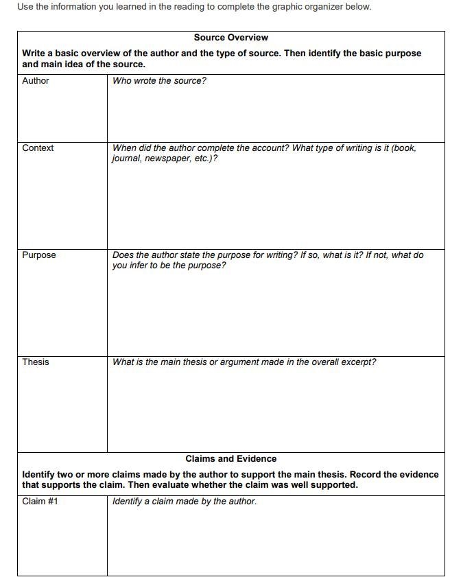 Assignment Summary For this assignment, you will conduct a source analysis of an excerpt-example-1