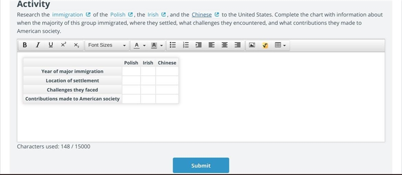 Research the immigration of the Polish, the Irish, and the Chinese to the United States-example-1