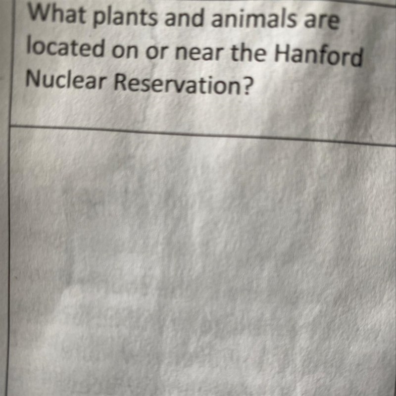 What plant and animals are located on or near the Hanford nuclear reservation-example-1