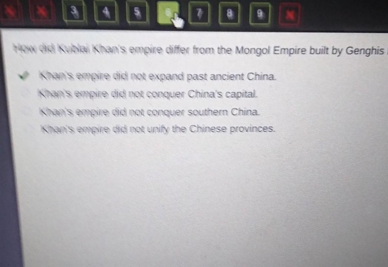 How did Kublai Khan's empire differ from the Mongol Empire built by Genghis Khan? Khan-example-1