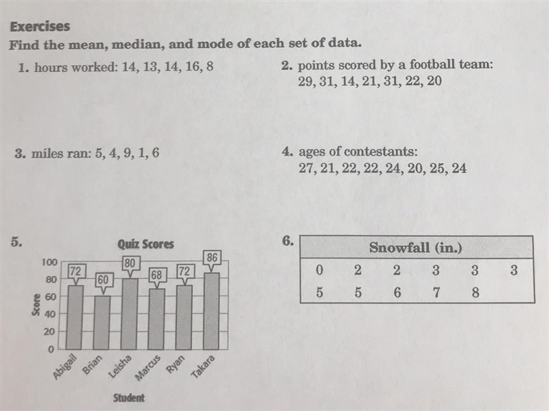 !!!URGENT PLEASE!! Find the median, and mode if each set of data.-example-1