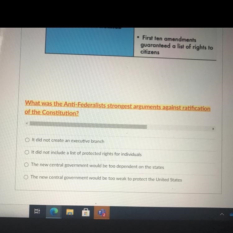 What was the anti federals strongest arguments against ratification of the constitution-example-1