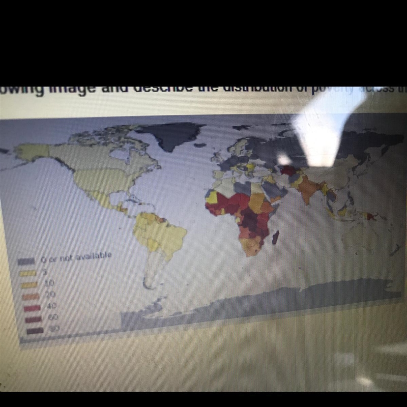 Use the image and describe the distribution of poverty across the Globe-example-1