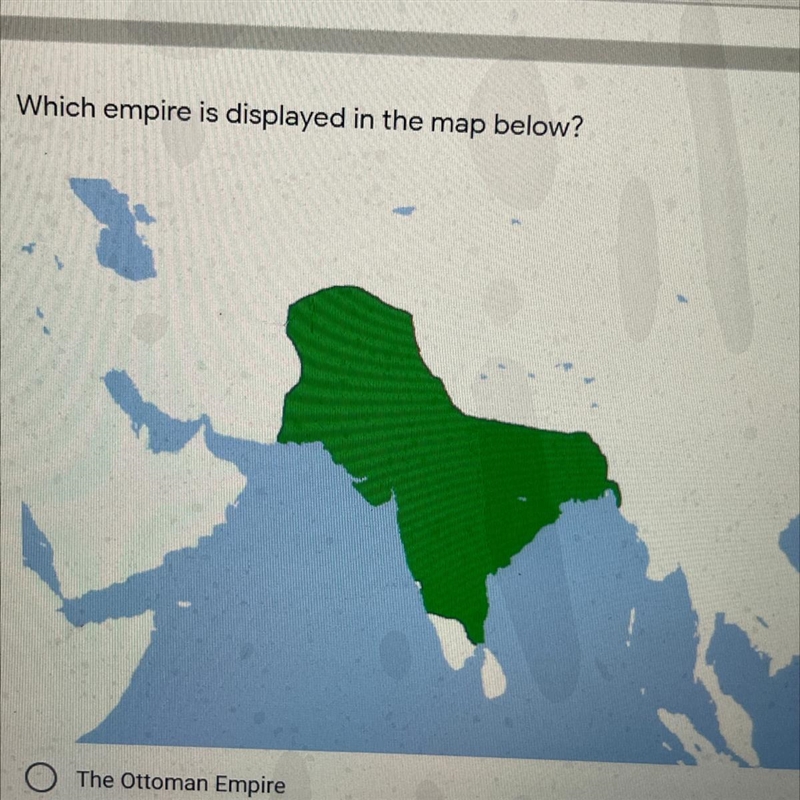 Which empire is displayed in the map below? A.The Ottoman Empire B.The Safavid Empire-example-1