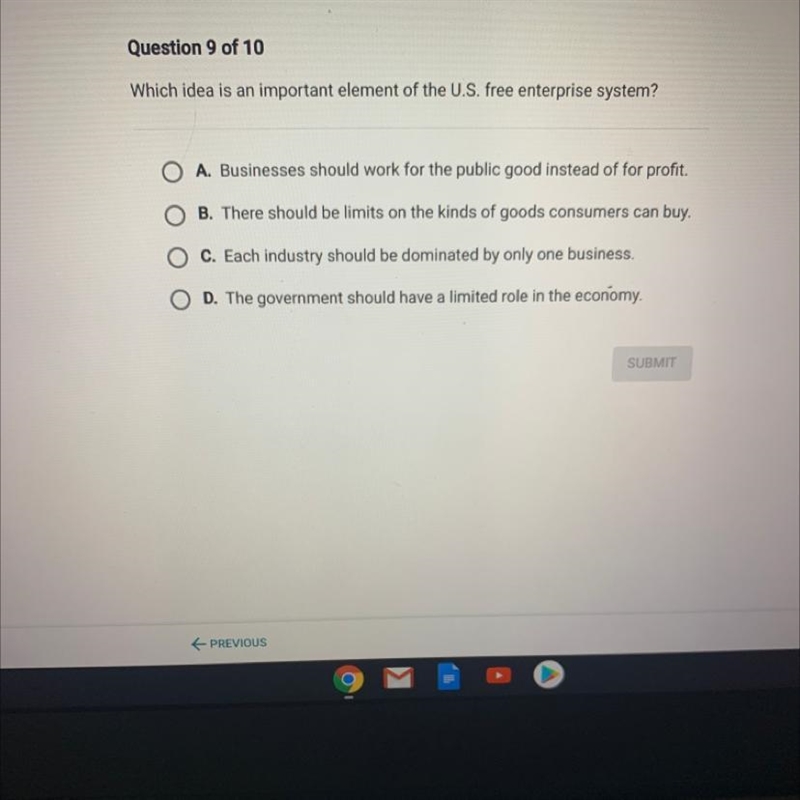 Which idea is an important element of the US free enterprise system ￼-example-1