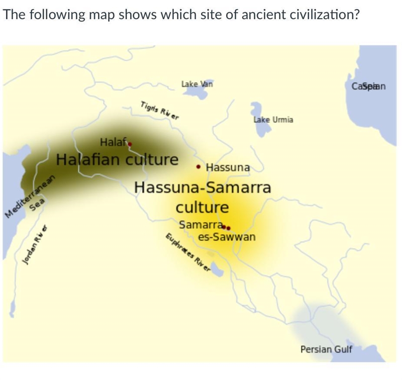 The following map shows which site of ancient civilization?-example-1