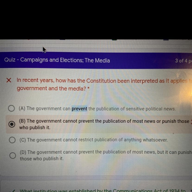 PLEASE HELP! due in 10 MINS! APUSH In recent years, how has the Constitution been-example-1