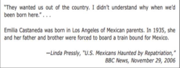 This excerpt describes an instance of deportation during the 1930's as a part of a-example-1