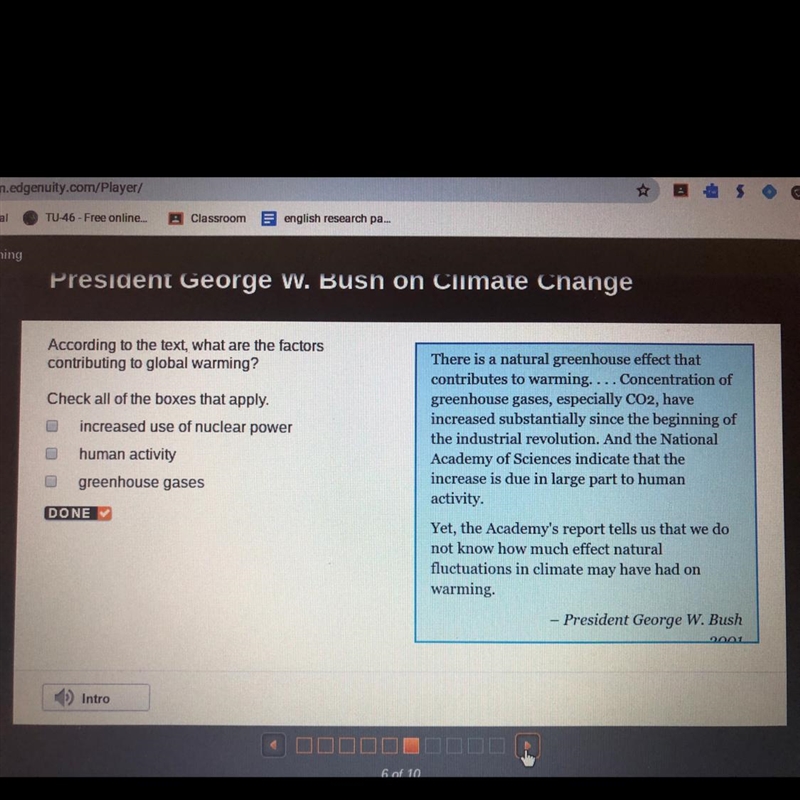 According to the text, what are the factors contributing to global warming?-example-1