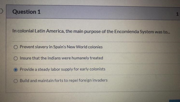 In colonial Latin America , the main purpose of the ecomienda system was to-example-1