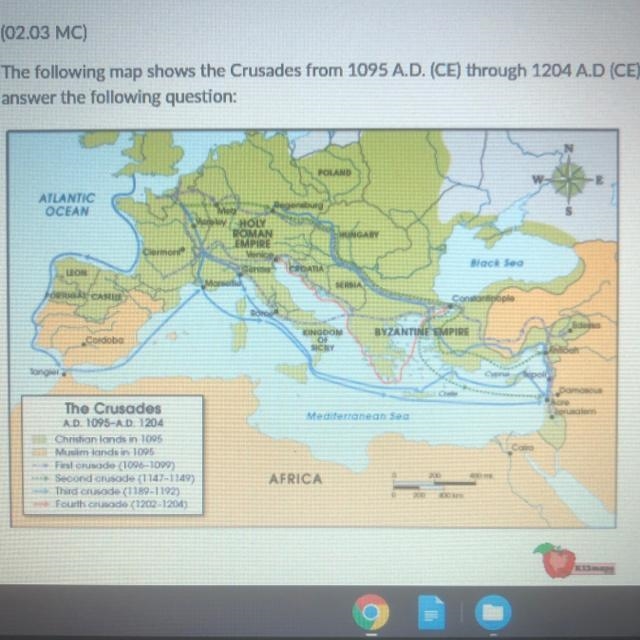 The route from Regensburg in modern Germany to Constantinople was followed during-example-1