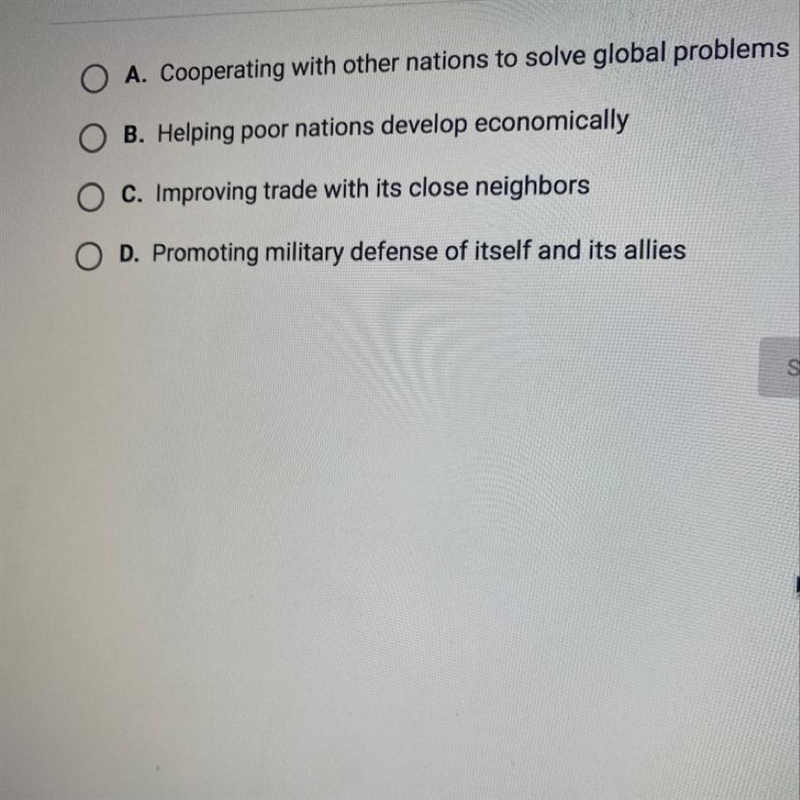 What foreign policy goal does the United States advance by participating in the United-example-1