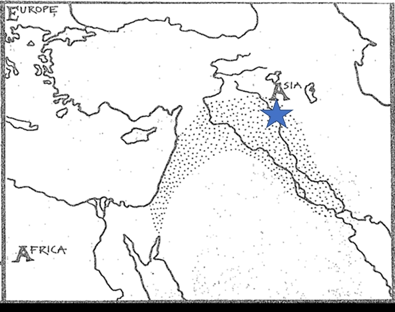 What is the water source represented by the star in the image below? Tigris River-example-1