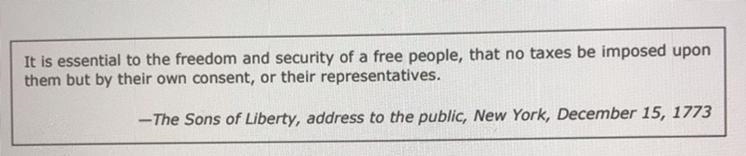 It is essential to the freedom and security of a free people, that no taxes be imposed-example-1