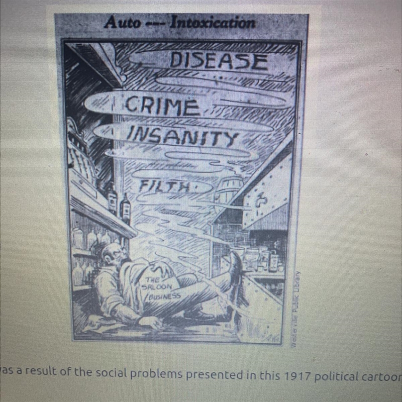 What was a result of the social problems presented in the 1917 political cartoon? A-example-1