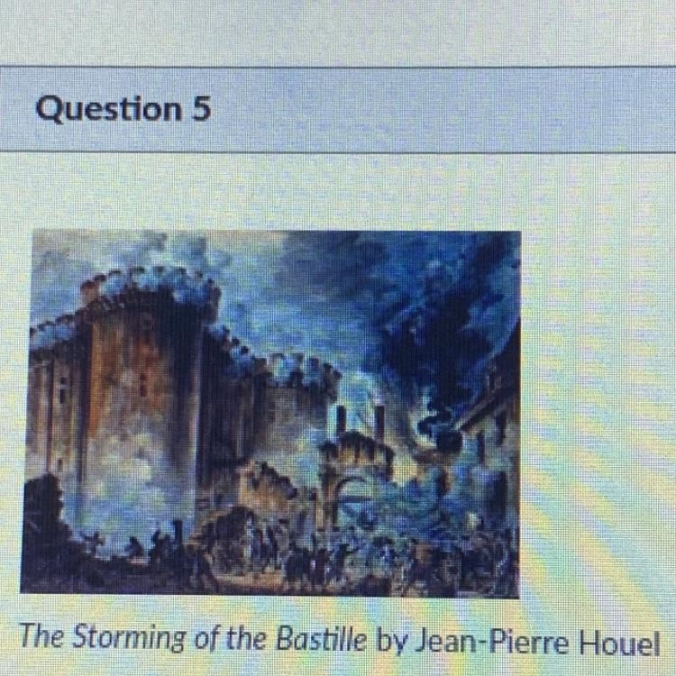 The Storming of the Bastille by Jean-Pierre Houel Why is the event shown in the painting-example-1