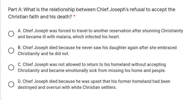 What is the relationship between Chief Joseph’s refusal to accept the Christian faith-example-1