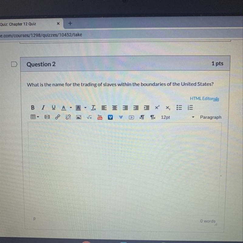 What is the name for the trading of slaves within the boundaries of the United States-example-1