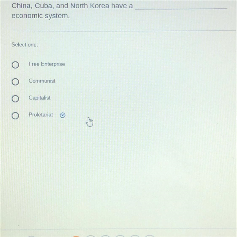 China, Cuba and North Korea have a _______ Economic system.-example-1