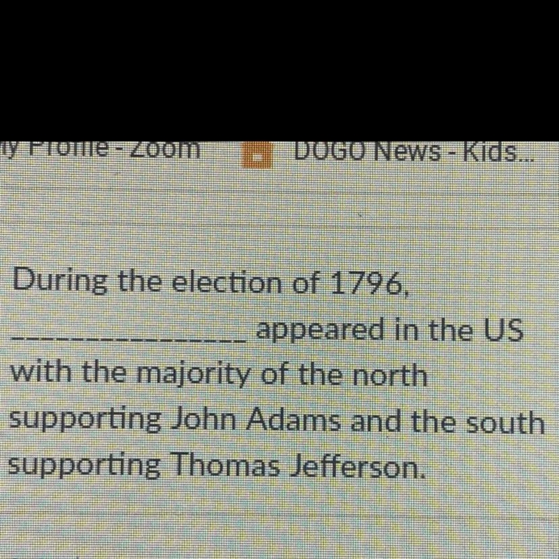 During the election of 1796, what appeared in the US with the majority of the north-example-1