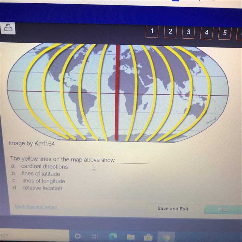 Image by Kmf164 The yellow lines on the map above show a cardinal directions b. lines-example-1