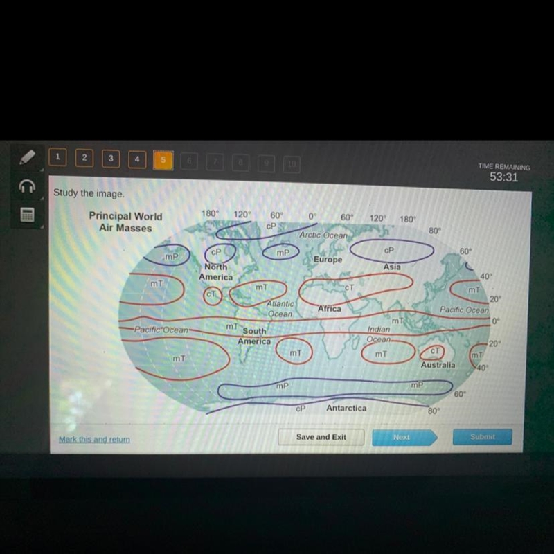 What type of weather are the upper part of Africa in the lower half of Asia most likely-example-1