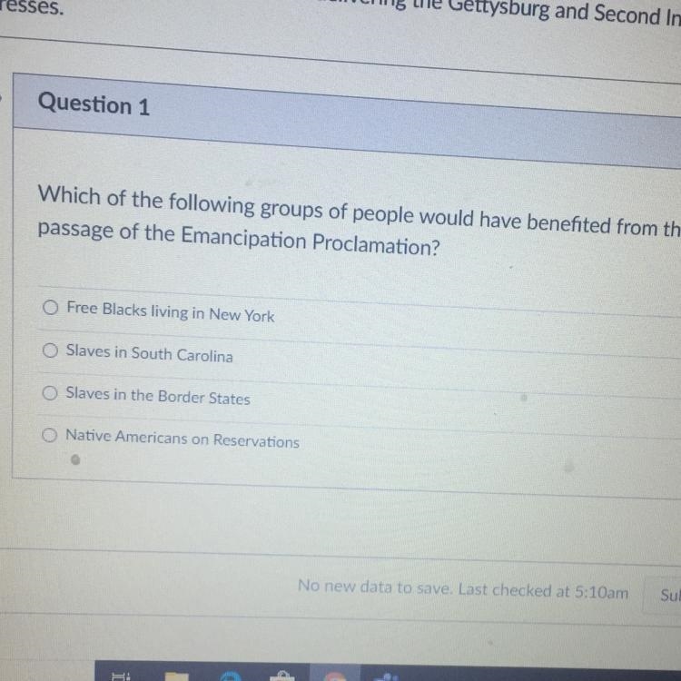 Which of the following groups of people would have benefited from the passage of the-example-1