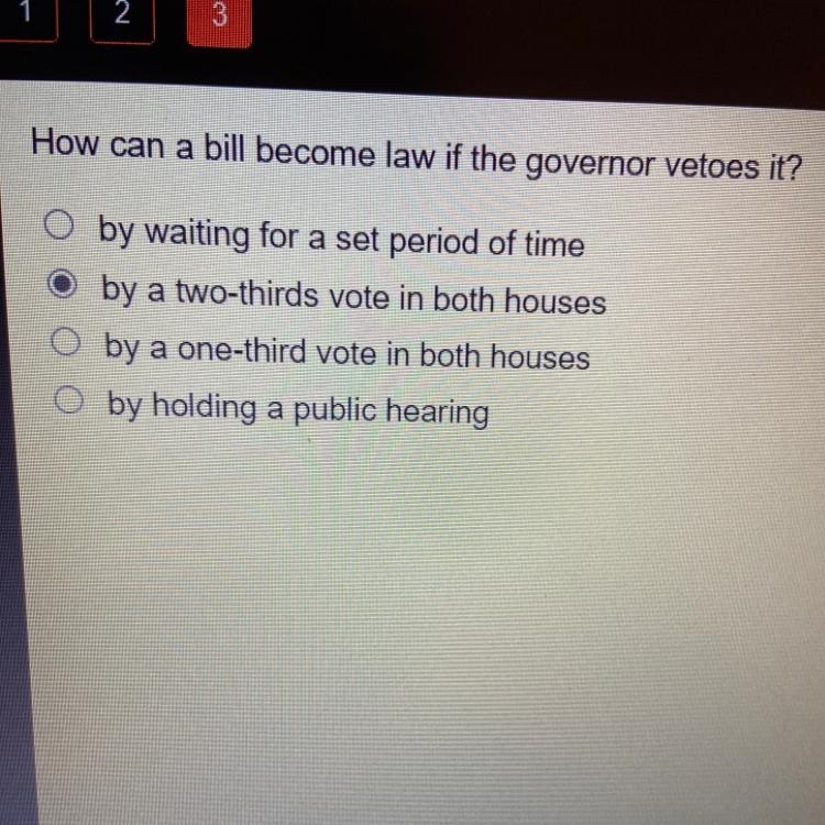 How can a bill become law if the governor vetoes it? by waiting for a set period of-example-1