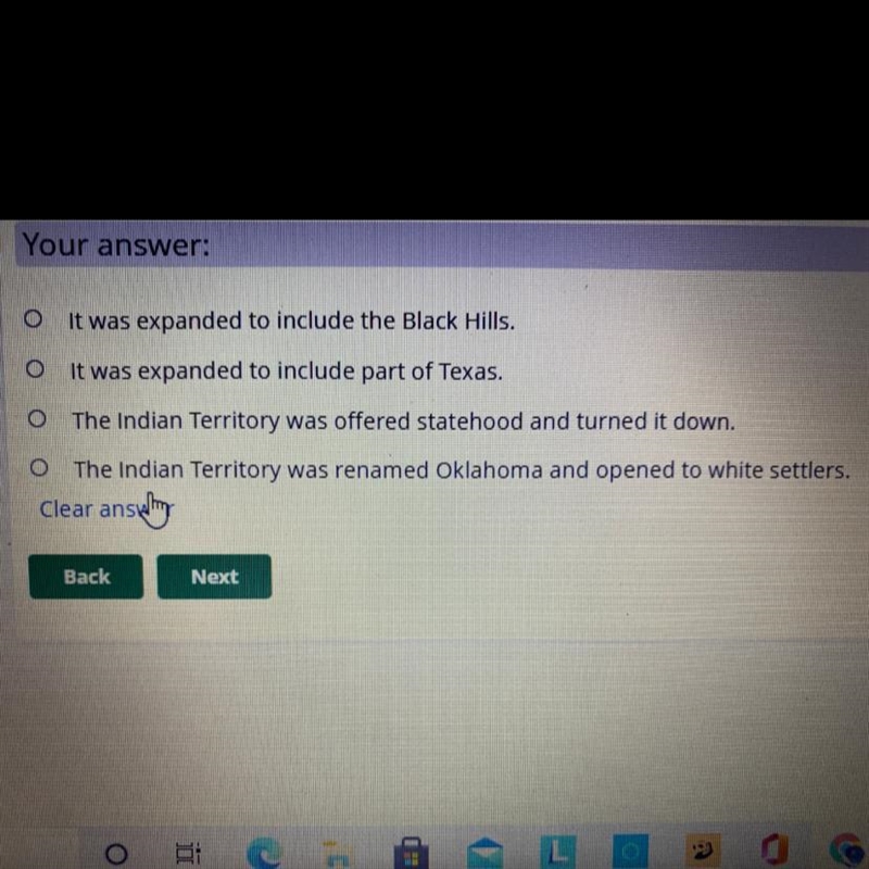 What happened to the Indian Territory in 1889?-example-1