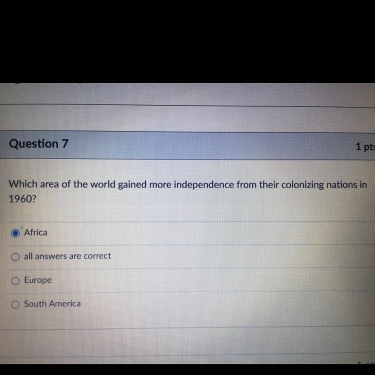 Which area of the world gained more independence from their colonizing nations in-example-1