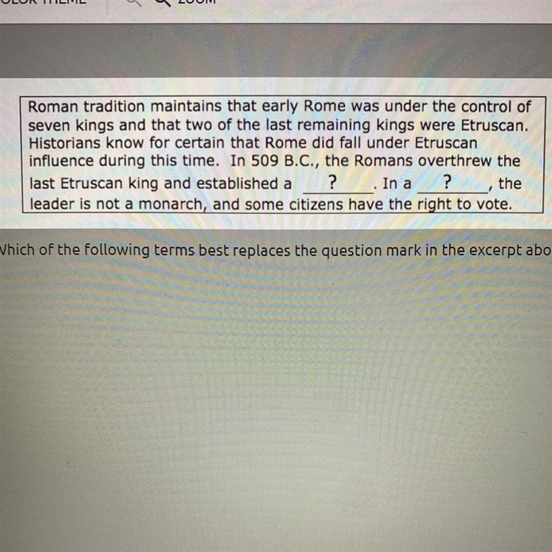 Which of the following terms best replace the question mark in the excerpt above? A-example-1