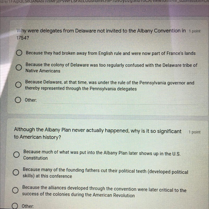 Why were delegates from Delaware not invited to the Albany Convention in 1754? I need-example-1